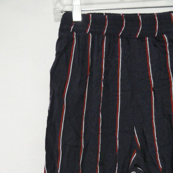 H&M - Divided | size 2 | Navy Pants With Red and White Stripes | Elastic Waist - Picture 3 of 16